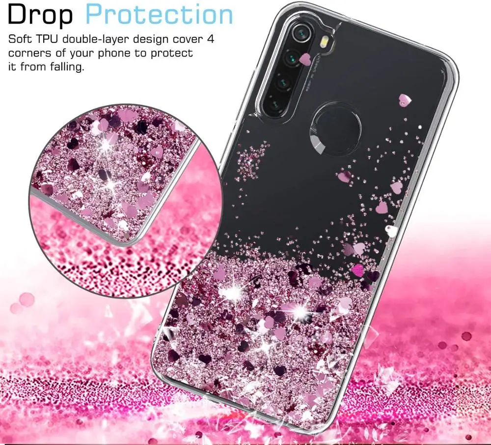 Redmi Note 8 2021 Glitter Liquid Case For Xiaomi Redmi Note 8T 8 Pro Silicone Coque Dynamic Qicksand Star Cover