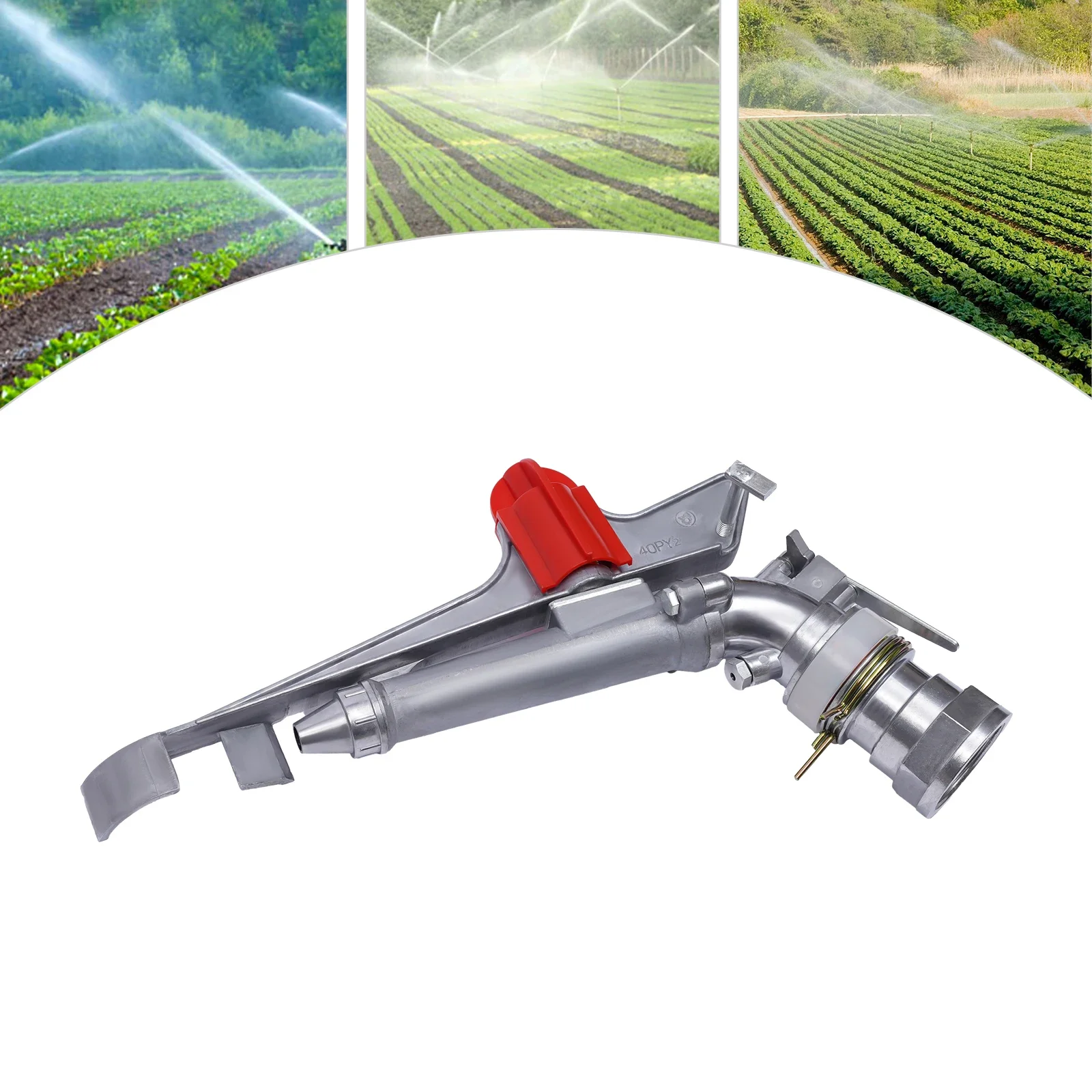 2'' Agricultural Irrigation Spray Gun, 360Large-Area Irrigation Spray Gun Garden Farm Watering Sprinkler for Farms, Orchards