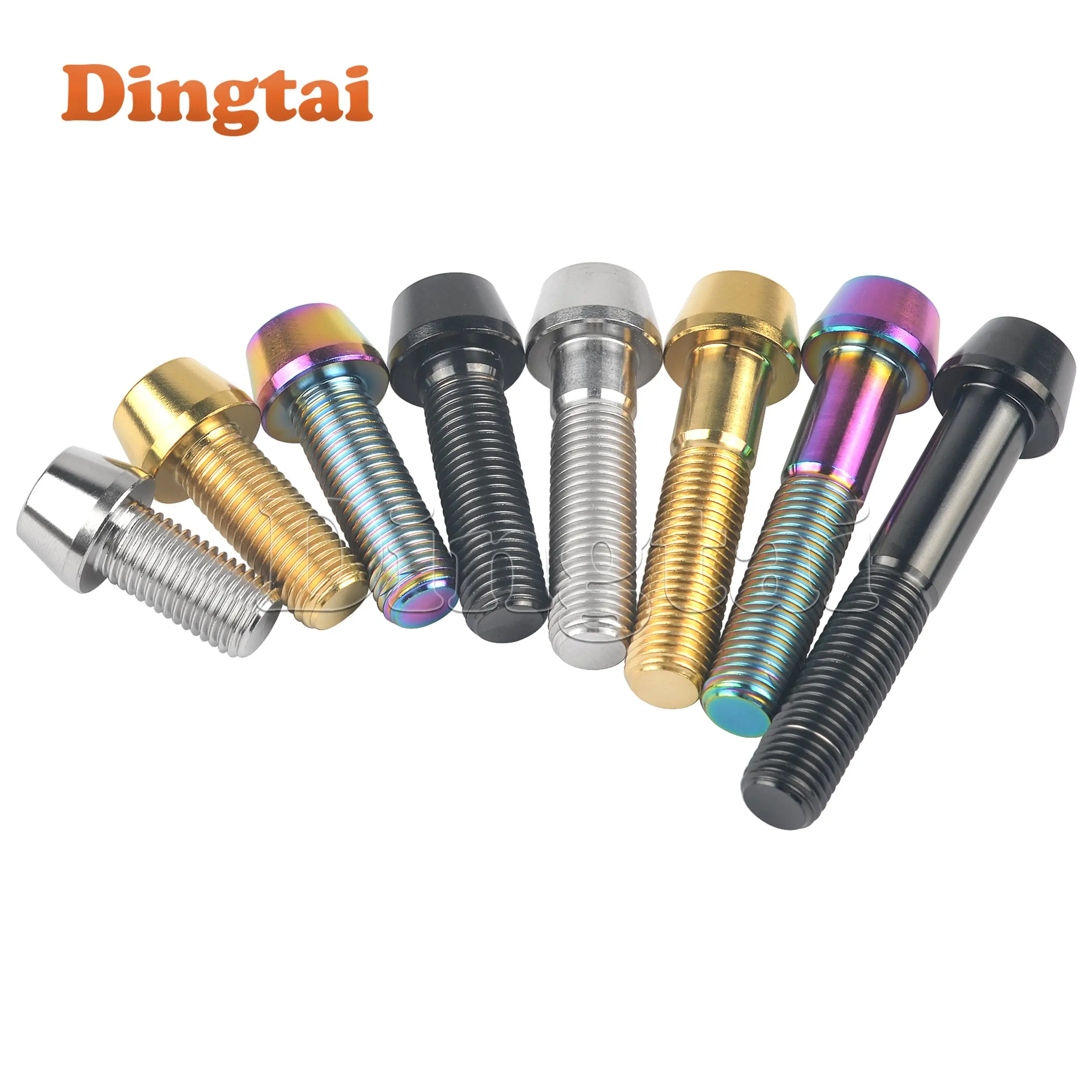 Dingtai Titanium Bolt M10 x20 25 30 35 40 45 50 55 60 70 80 85 90 100mm  Taper Hex Head for Front Brake Caliper Motorcycle Screw