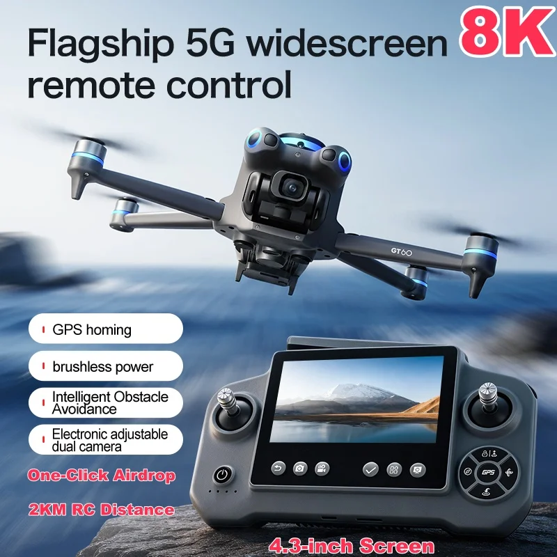 Brushless Drone GPS Obstacle Avoidance Airdrop Function 4.3 Inch Screen Brushless Drone Aerial Photography GPS Quadcopter