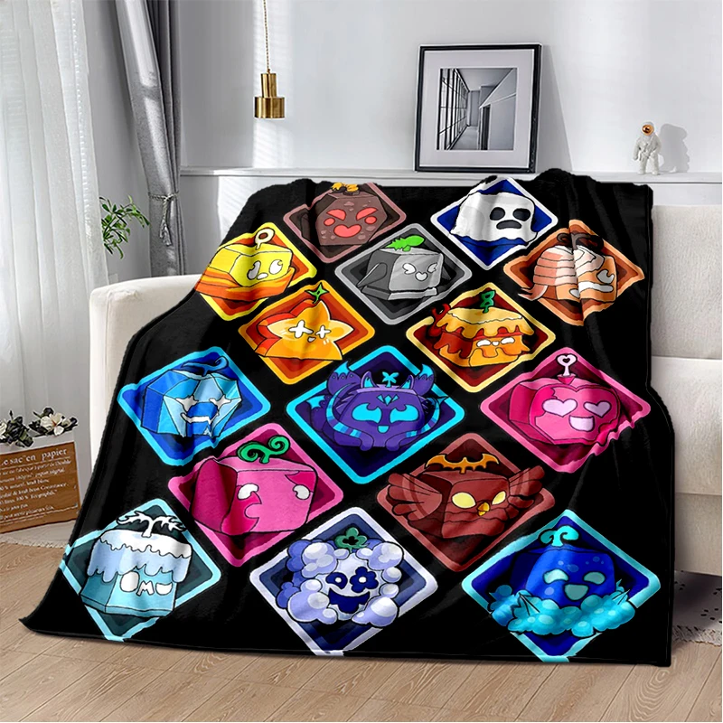 29 Style New B-Blox Fruit Cartoon Flannel Blanket,Soft Throw Blanket for Home Bedroom Bed Sofa Travel Cover Kid Gift