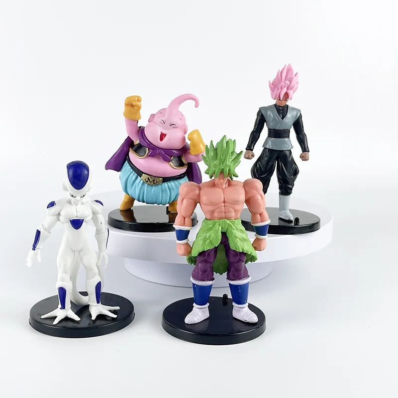 4Pcs/Set Dragon Ball Z Freeza Majin Buu Broli Goku PVC Action Figure Collection Model Toy Accessories Decor Kids Birthday Gifts