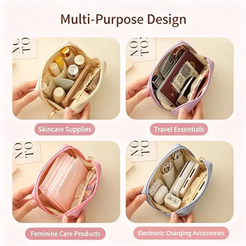 Hot 2026 New Dopamine Makeup Storage Bag Handheld Lipstick Bag Portable Dry And Wet Separation Waterproof Storage Bag For Women