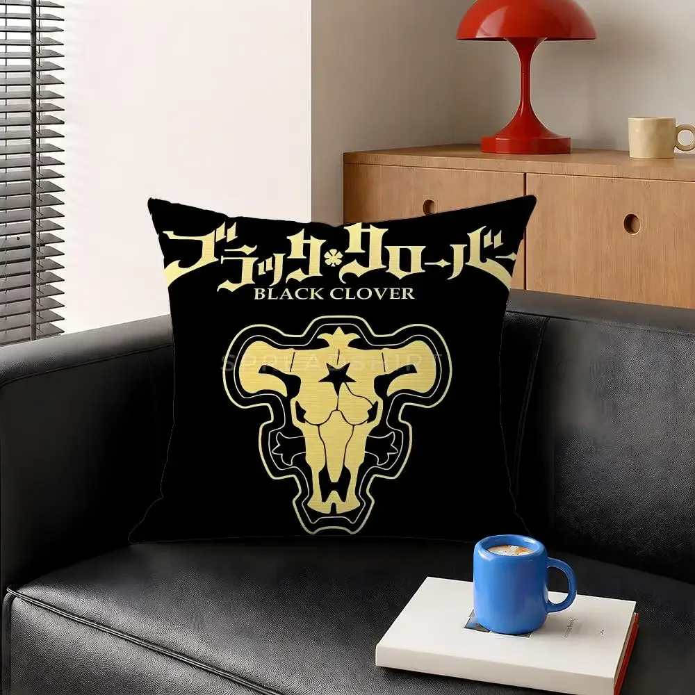 Anime Black Clover Asta Magic Knights Cushion Cover Decorative Pillowcase Soft Short Plush Cozy Durable Sofa Home Decor Items