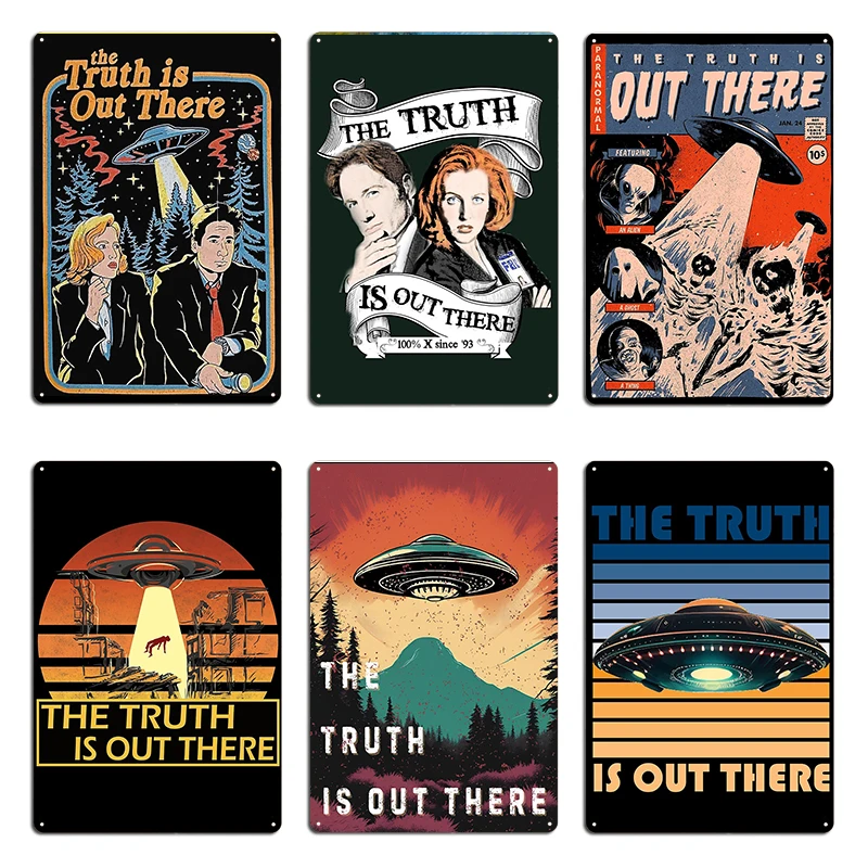 The Truth Is Out There Retro Vintage Ufo Aliens Space I WANT TO LEAVE FOREST X Files Metal Wall Pub Iron Rusty Tin Sign Poster