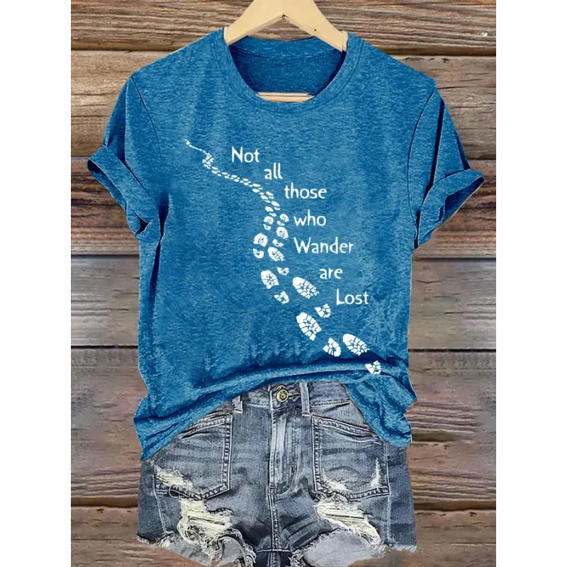 ilstile Damen-T-Shirts mit Buchstaben-Aufdruck, Sommer, kurzärmelig, lässig, Rundhalsausschnitt, Weiß, Schwarz, Blau, Grün, Neu eingetroffen