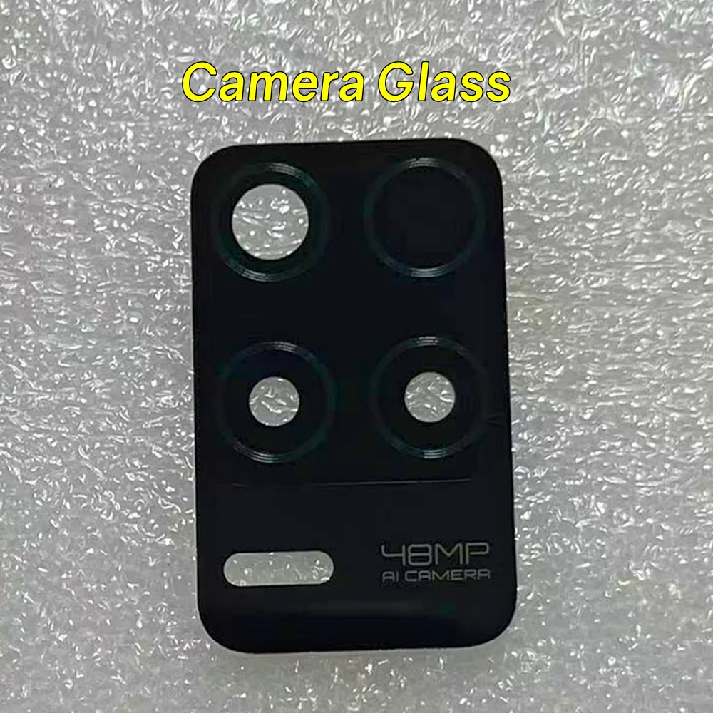 عدسة زجاجية للكاميرا الخلفية لـ Realme 8 5G Narzo 30 5G RMX3241 RMX3242 غطاء كاميرا مع استبدال إطار الحافة + لاصق