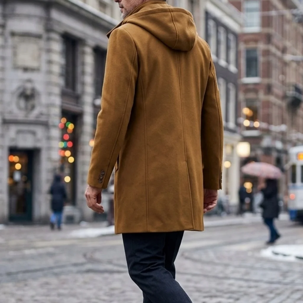 Long Winter Autumn Men's Coat Warm and Durable Outerwear Hooded Long Jacket Streetwear Fake Two-piece Coats Male Smart Casual