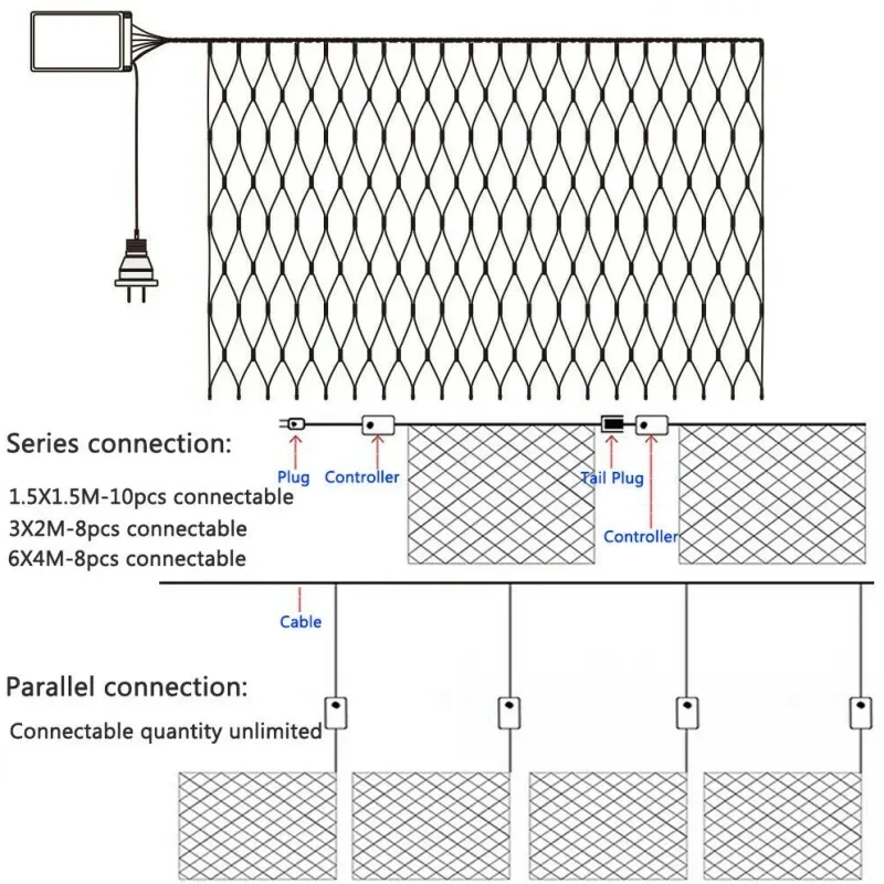 4x6M 3x3M Weihnachten Girlanden LED String Weihnachten Net Lichter Mesh Fee Weihnachten Party garten Hochzeit Dekoration Vorhang Licht