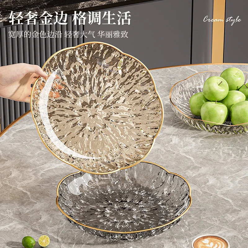 Cross-border light luxury food-grade plastic fruit plate, living room coffee table, household high-value salad bowl