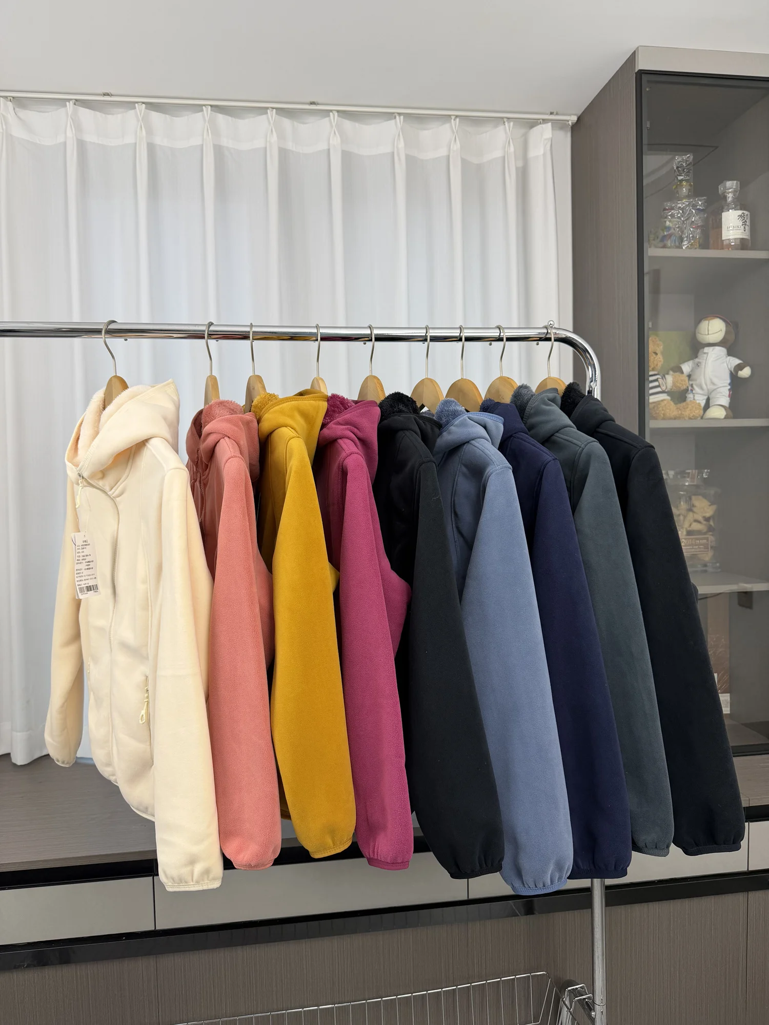 

Warm Fce Jaet Men's Autumn Winter Thiened Hooded Zipper Closure Casual Sle Stand Fit Faion Urban Pure Color Jaet