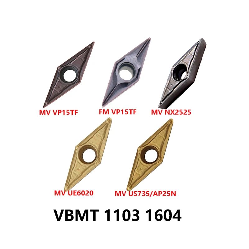 

100% Original VBMT110302-FM VP15TF VBMT110304-MV UE6020 VBMT160404-MV US735 NX2525 AP25N CNC Carbide Inserts VBMT 110302 110304