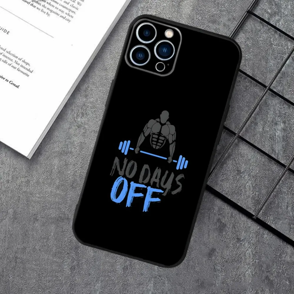 Capa de telefone para academia, fitness, musculação, para apple iphone 15,14,13,12,11,xs,xr,8,7,pro,max,plus,mini, capa preta de silicone