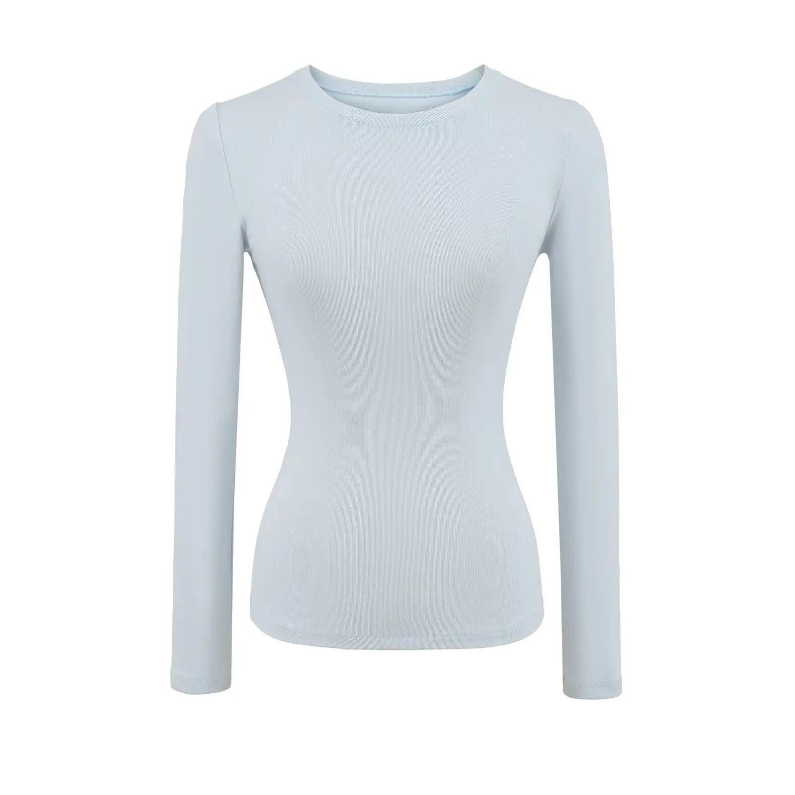 تي شيرت نسائي بقصة ضيقة طويلة Sve مستديرة Ne تي شيرت نسائي بطبقة أساسية irt ملابس داخلية علوية قابلة للتنفس ومريحة وصديقة للبشرة...