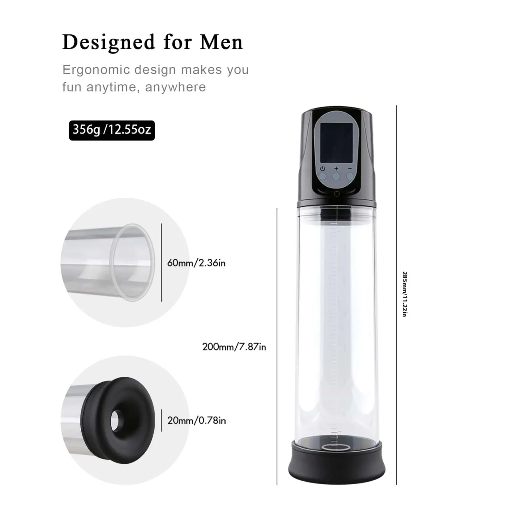 Electric Vacuum Penis Pump Men\'s Sex Toy Penis Extender 4 Sucking Modes LED Display Rechargeable Cock Training Penis Extension