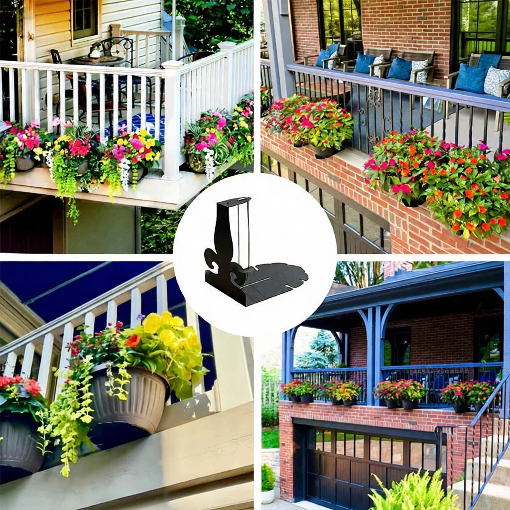 Wall Hanging Pot Stand Extension Bracket Iron Plant Container Support For Patio Garden Greenhouse Space Saving Display
