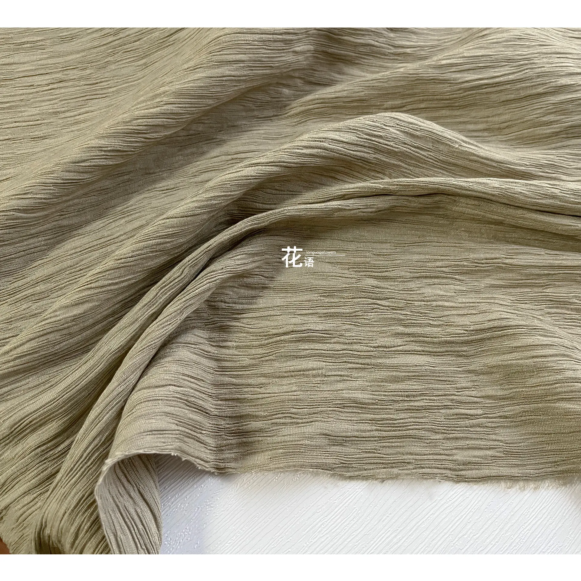 Light Washed Cotton Linen Designer Fabric Fine Crinkles for Dresses, Coats, Handmade Garments and Creative Projects