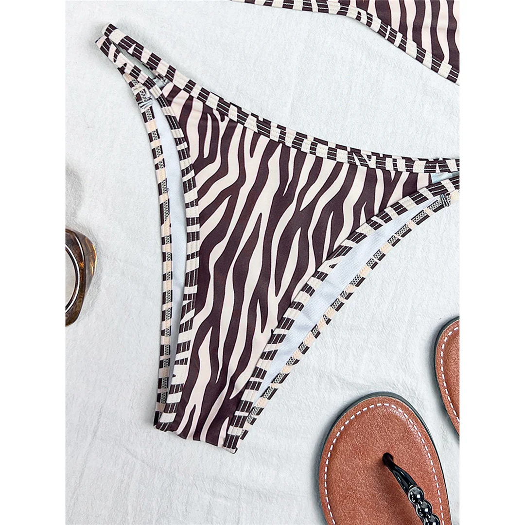 XS - L 2026 Bedruckter Bikini mit Polka Dots, Damen-Badeanzug, zweiteiliger Bikini-Set, kariertes Badeoutfit, Badeanzug, Schwimmanzug V8039 – Detail 21