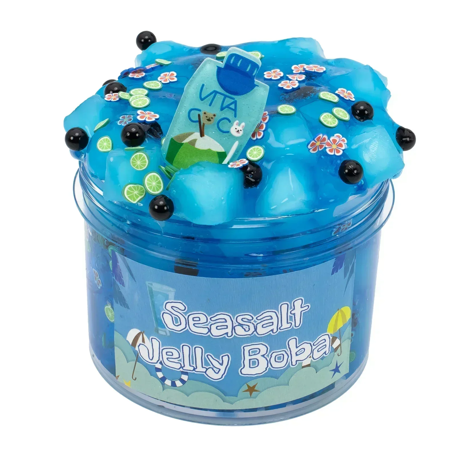 G5ELarge Capacity 70 300ml Premade Crystal Stress Relieving Slime Kit Fruit Jelly Coloured Cube Slime Crystal Soil