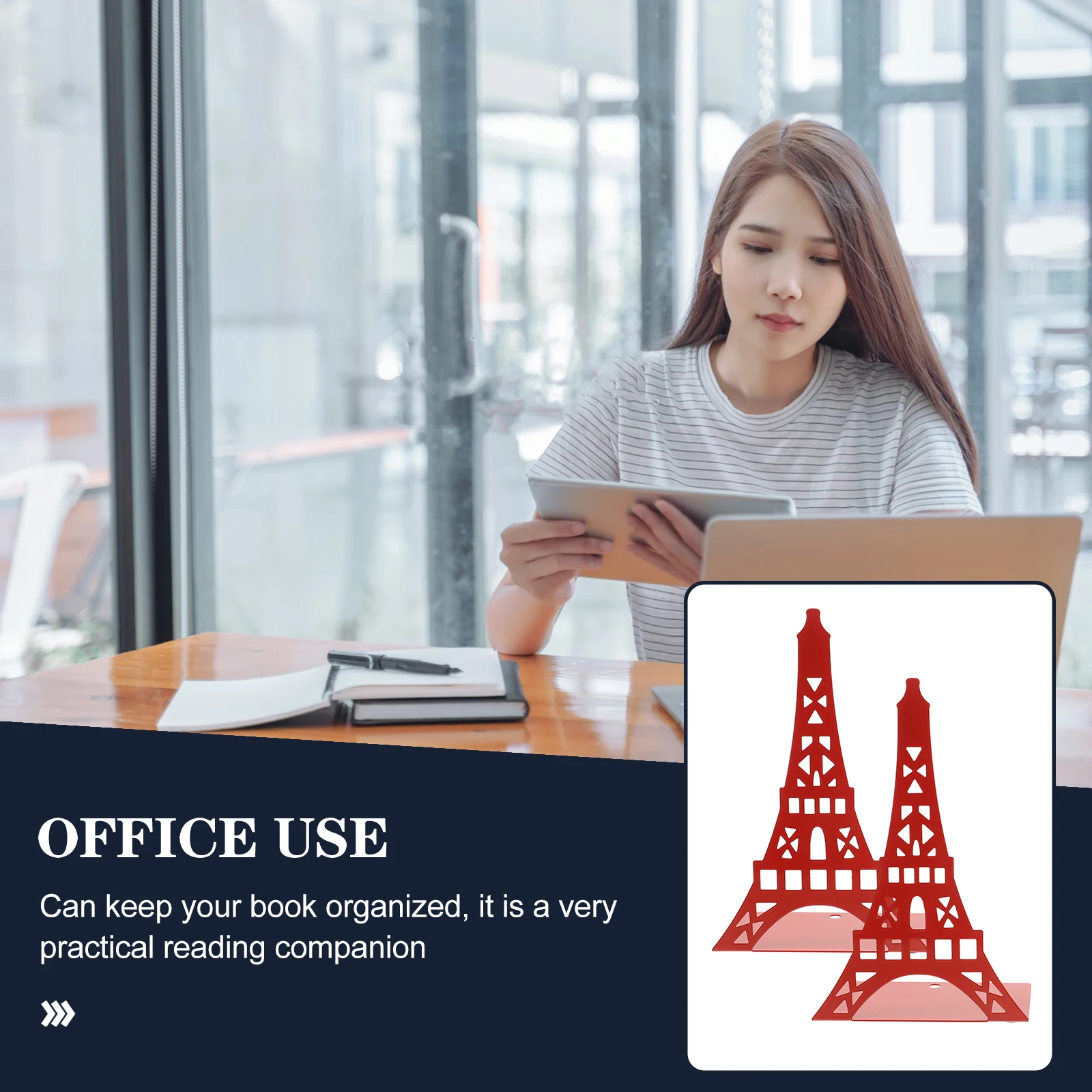 2 قطعة أصحاب الكتب برج الحديد حامل الكتب المعدنية مصقول إنهاء أنيق تستقيم الكتب مكتب غرفة الدراسة دفتر المنظم للمكتب