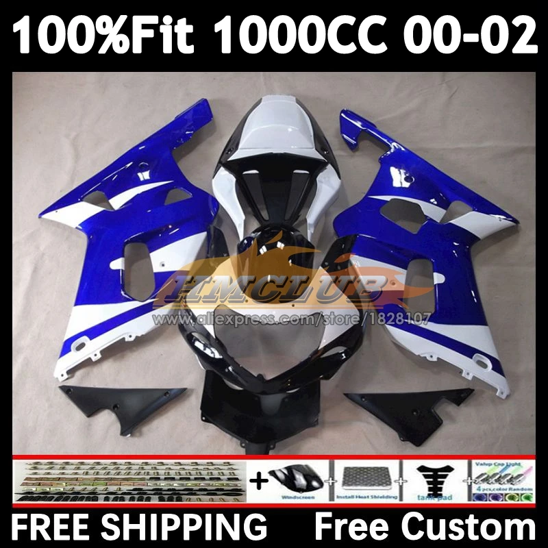 Injection Body For SUZUKI GSXR 1000 GSXR1000 2000 2001 2002 26No.87 factory blue GSX-R1000 1000CC GSXR-1000 K2 00 01 02 Fairing