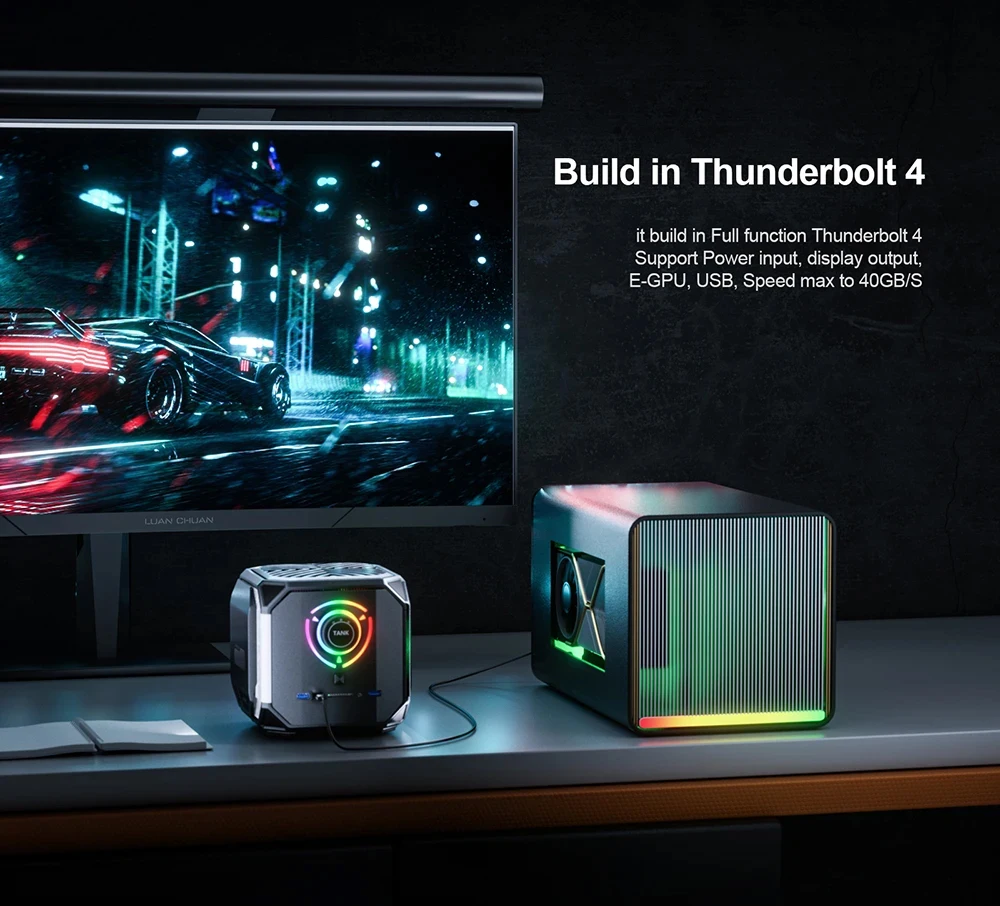 Mini PC dedicato TANK Nvidia RTX4060 8G Intel Core I9 12900H Gamer Computer desktop PCIE 4.0 Wifi 6 Bt5.0 4 * Display Type-C