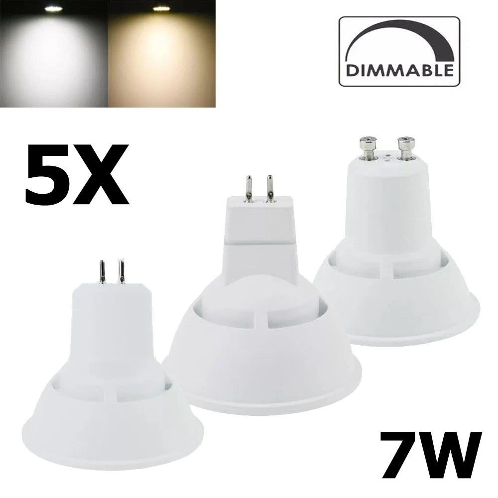 

5pcs/lot LED Spotlights Dimmable 220V Small Lamp GU10 MR16 GU5.3 COB Spot Light Aluminum Energy Saving Downlight 3000K 6500K