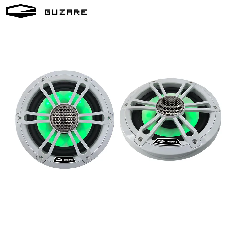 GUZARE Marine RGB Speakers,150Watts*2way,Powerful Sound,IP66 Waterproof,Black/2Pcs,for Boat / Home Music Party