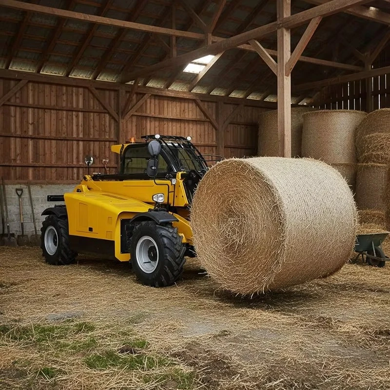 3Ton Compact Mini Wheel Telehandler Loader 7m Telescopic Forklift Diesel Engine Power 3 Ton Loading Capacity