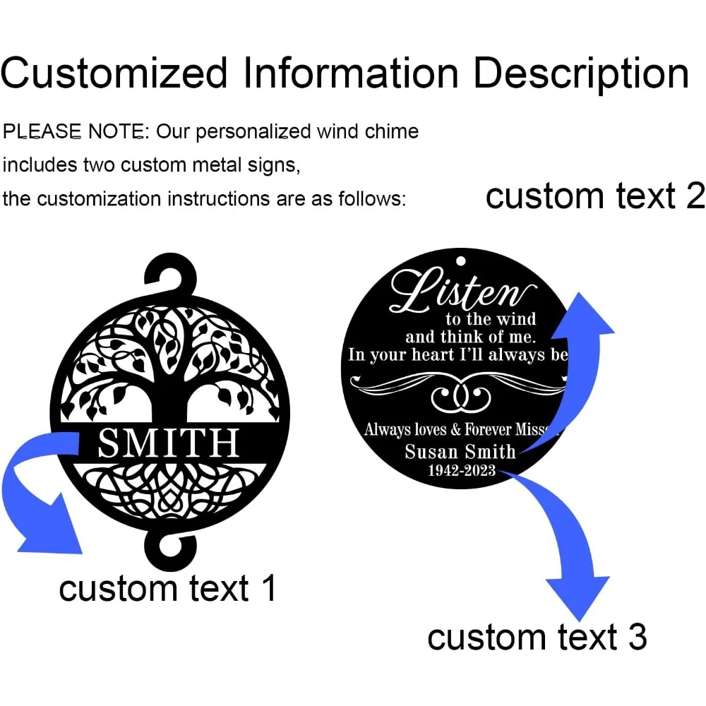 أجراس الرياح الخارجية المخصصة كتحية تذكارية لـ المتناوب