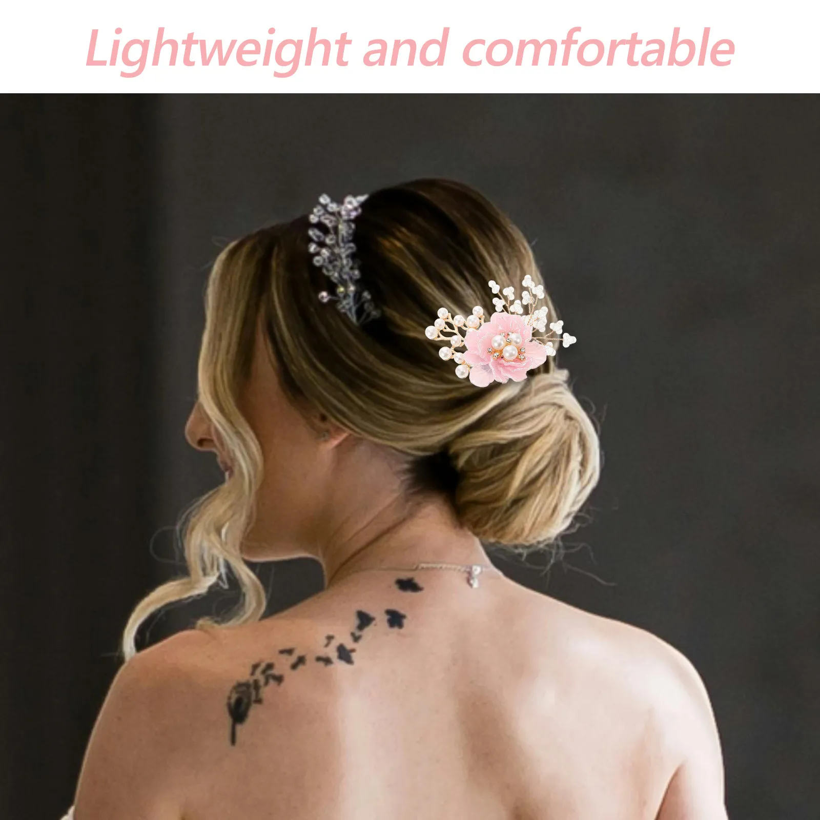 U Shaped Pearl Flower Hairpin Bridal Wedding Accessory Stylish Design Secure Hold Glamorous Hair Clip Wedding Hairpin