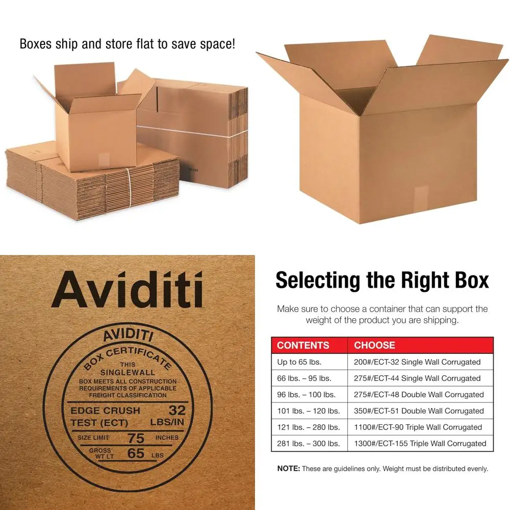 

25-Pack Medium 16x16x12 Cardboard Shipping Boxes for Moving, Mailing, Packing, and Storage