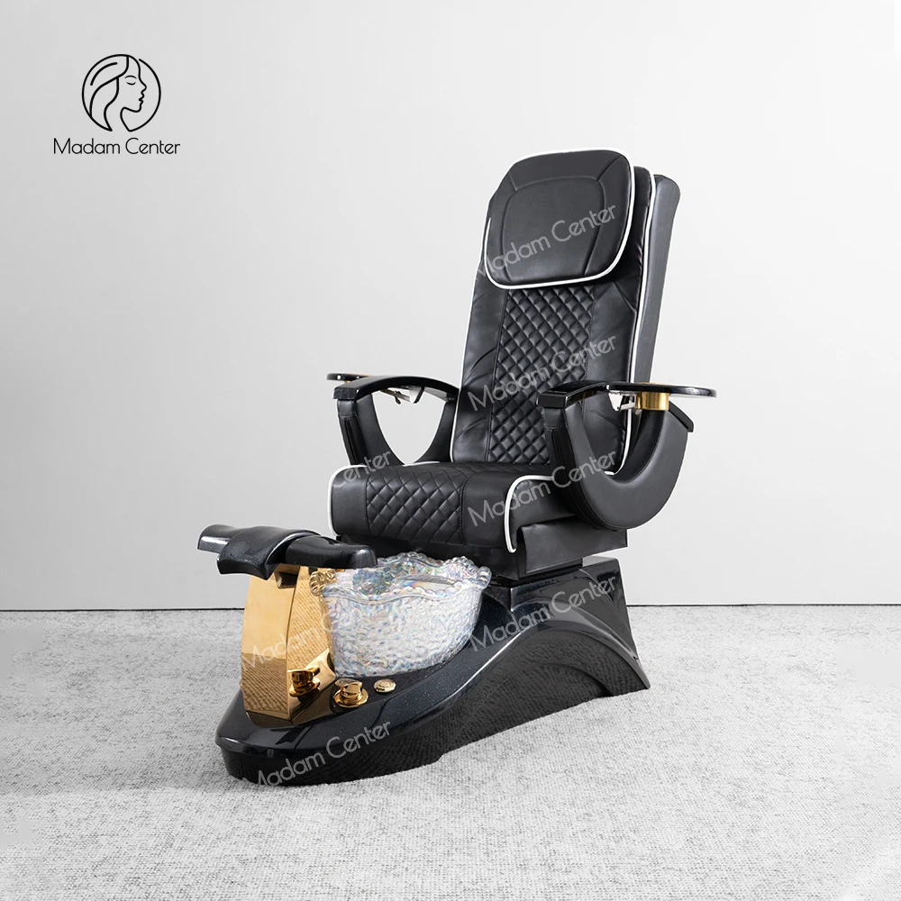 Madamcenter Luxury Pedicure Spa Chair Modern Salon No Plumbing Armchair with Electric Basin Nail Tech Foot Spa Chair