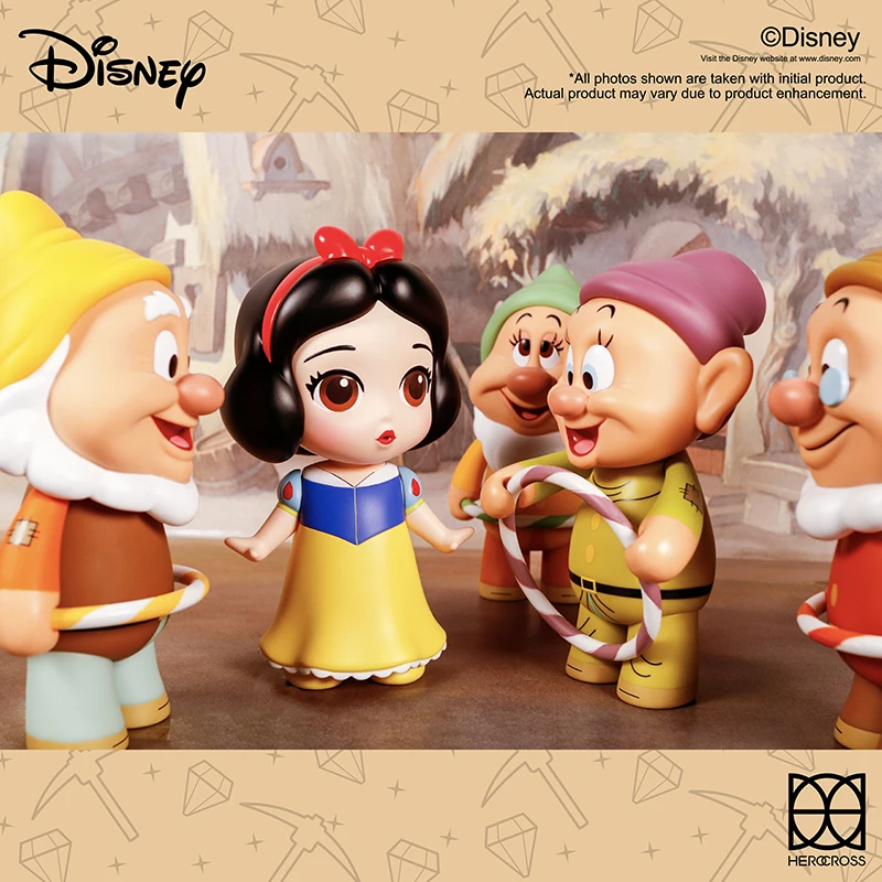 Herocross Disney Seven Dwarfs Snow White Trendy Play Handmade Desktop Decoration Creative Gift Collectible Cartoon Anime