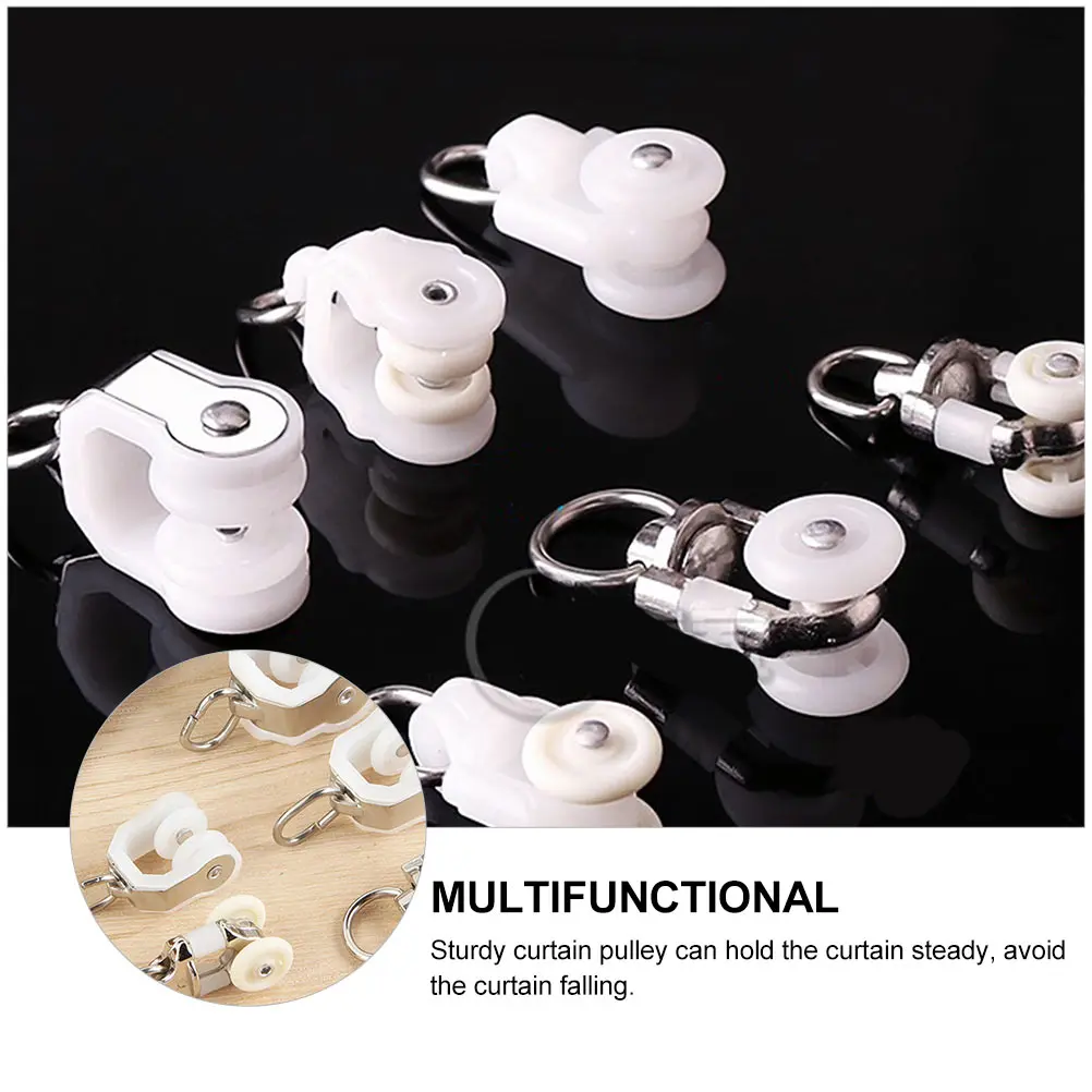 

20Pcs High Quality Curtain Track Rollers Alloy Sliding Wheels Rust Resistant Curtain Pulley Track Accessories Sliding Wheel