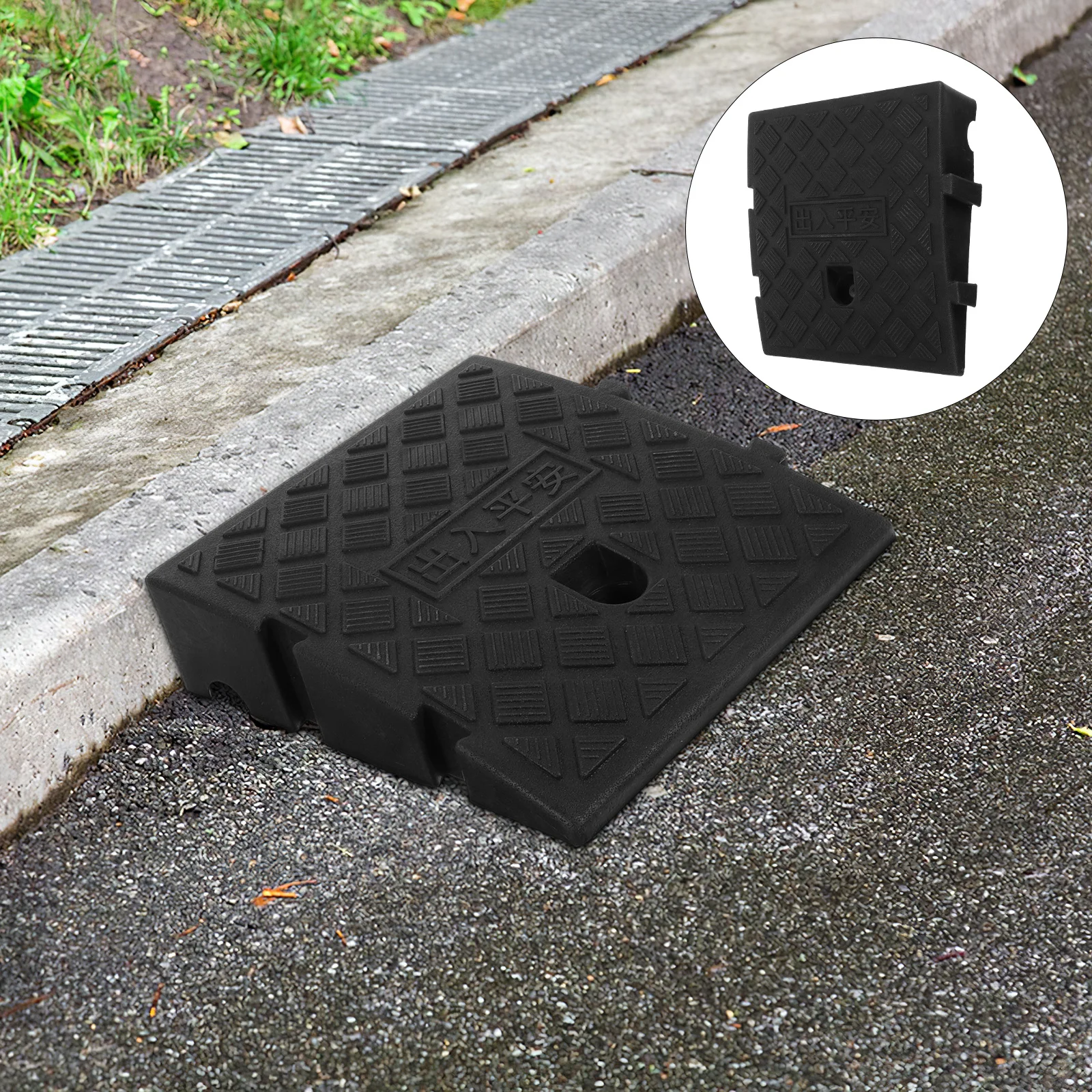 

2Pcs Heavy Duty Plastic Driveway Curb Ramp Durable Ramp for Wheelchairs Cars Scooters Vehicles Car Ramps Threshold Ramps