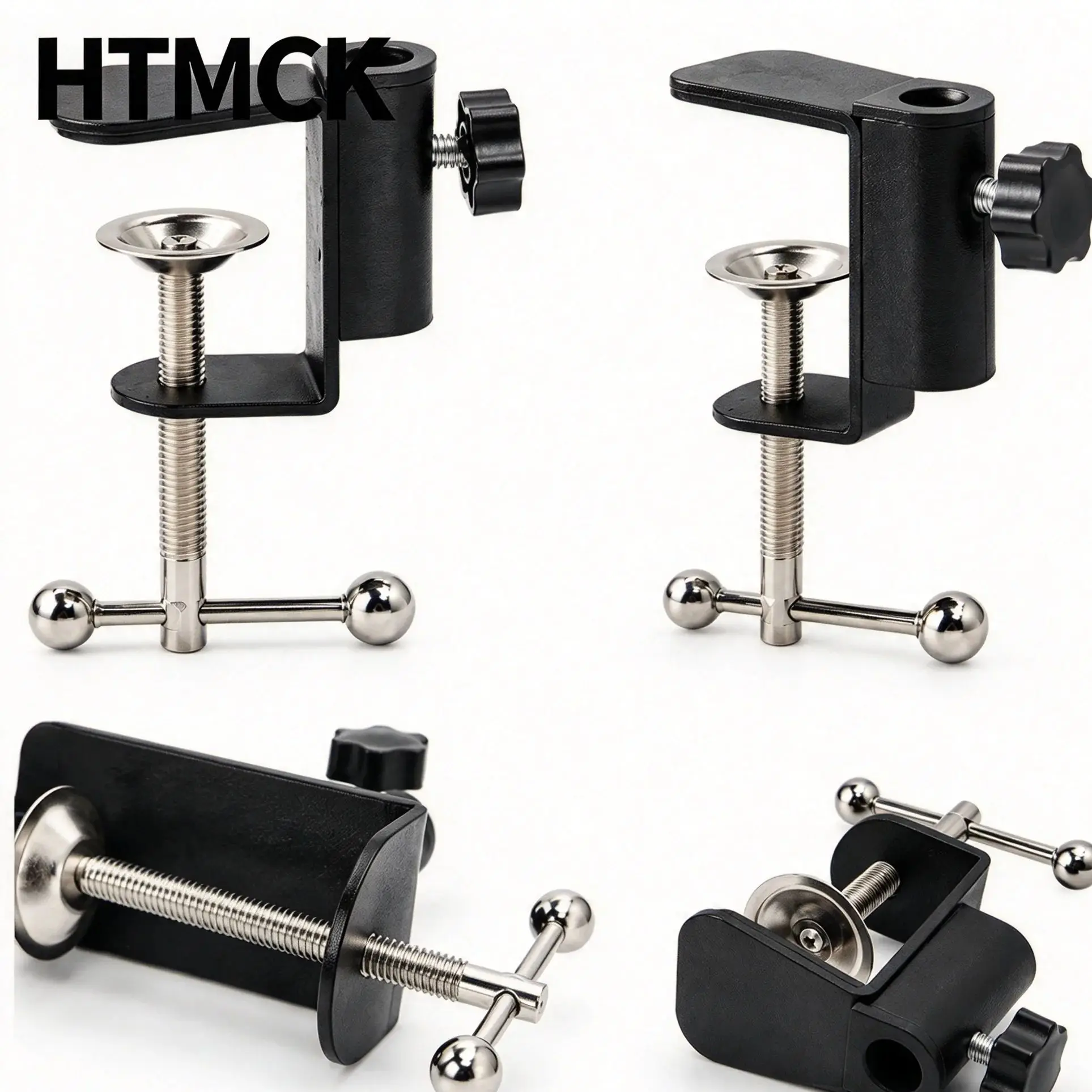 HTMCK 1Pc Heavy-Duty Desktop Mounting Clip Metal Plastic Microphone Desk Lamp Stand Practical Support for Office Home