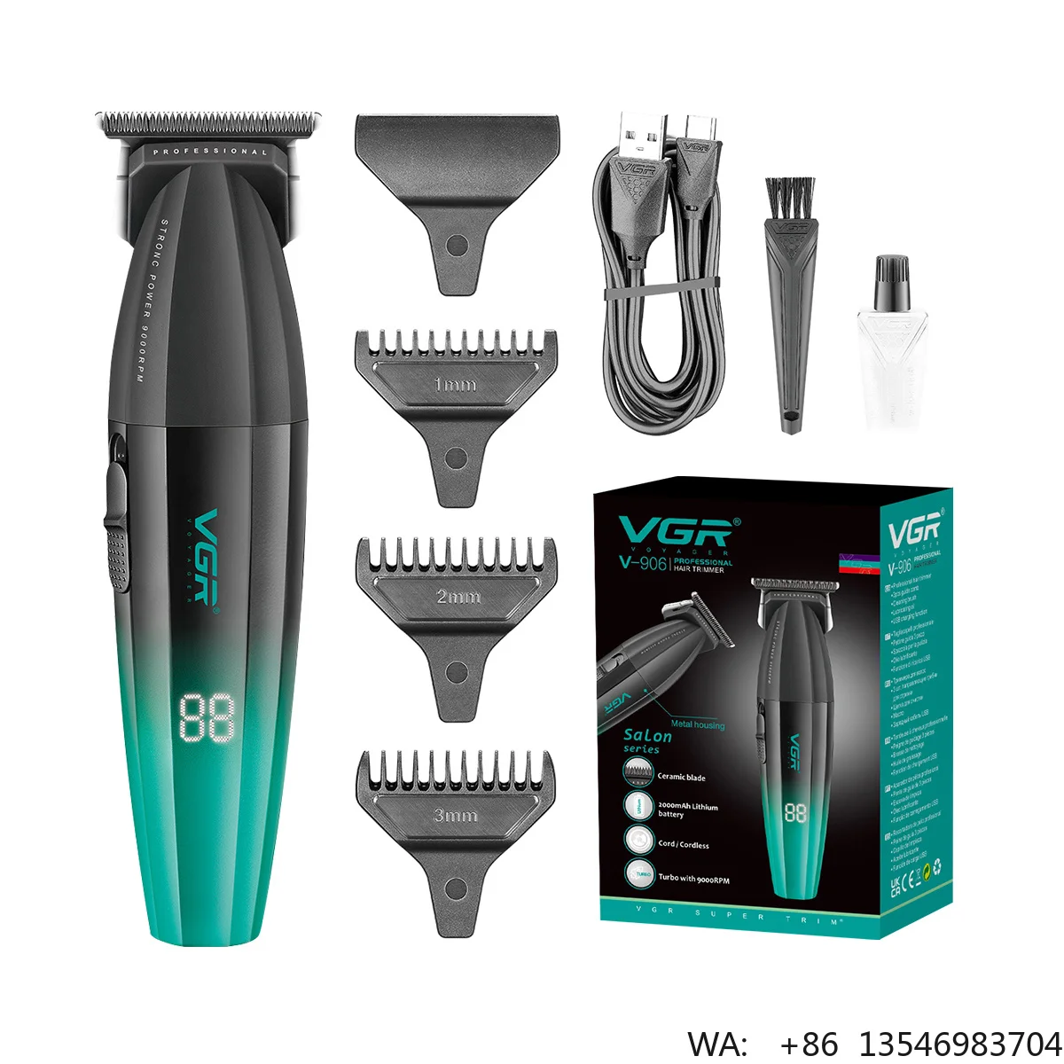 vgr-v-906-maquina-de-cortar-cabello-metal-housing-dlc-blade-barber-cordless-professional-hair-trimmer-for-men