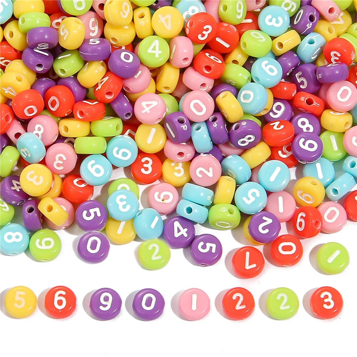 7mm Black White Mixed Letter Acrylic Beads Round Flat Alphabet Spacer Beads For Jewelry Making Handmade Diy Bracelet Necklace