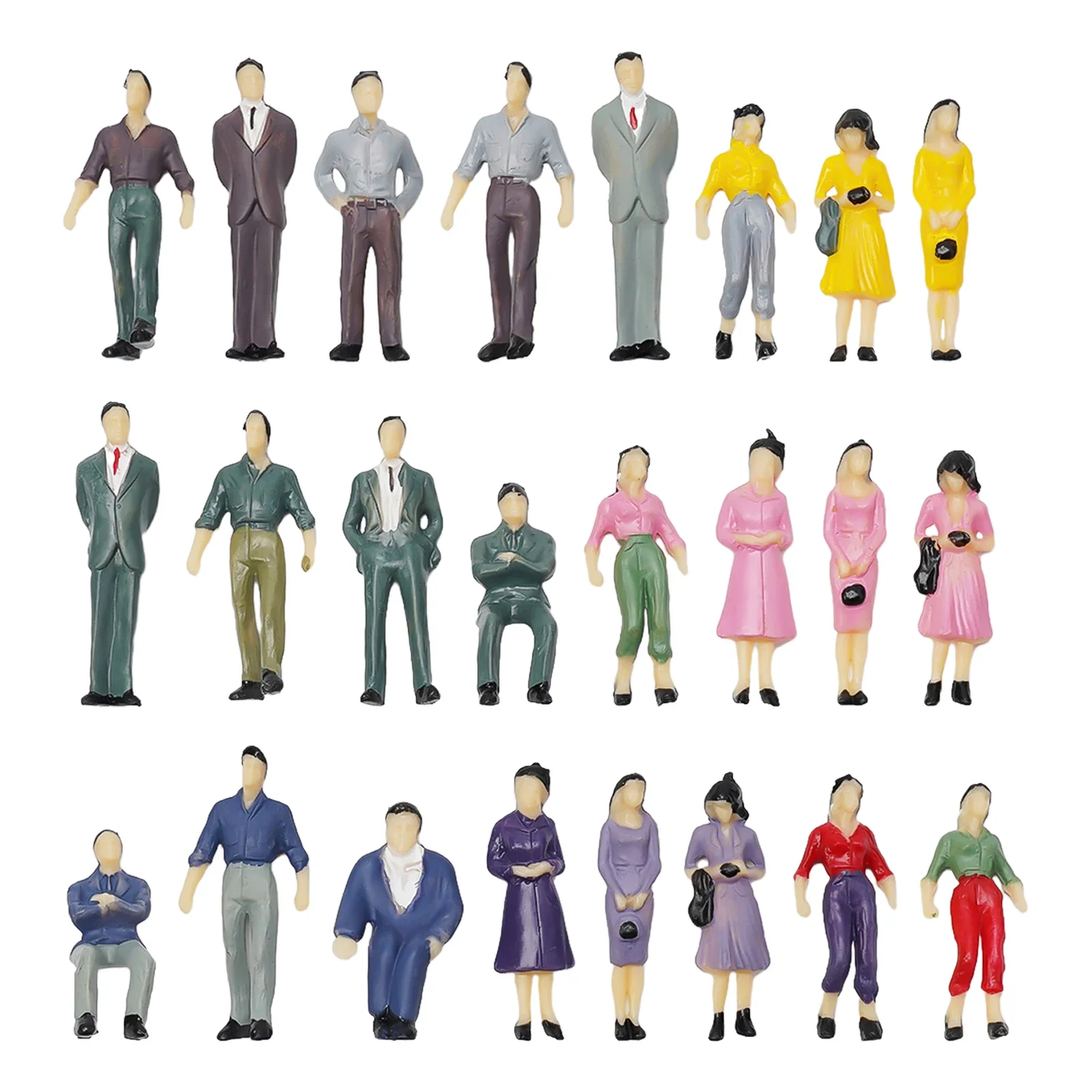 Accessory Model People Plastic Railway Seated Standing Train Bench Decoration Figures Layout Ornament Passenger