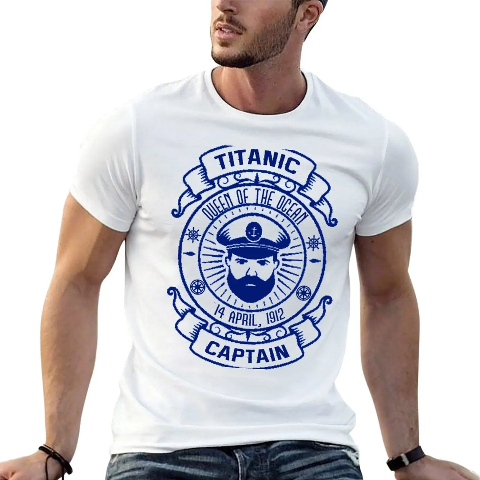 Titanic Queen of the Ocean Captain Vintage Cruise Sinking Ship Atlantic Voyage T-Shirt