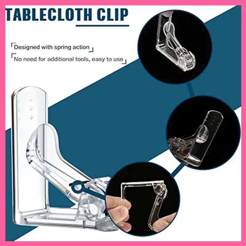 

HOT-Clear Tablecloth Clips Plastic Table Cloth Clips For Hom Picnic Dinging Room Indoor And Outdoor Party Tablecloth Fix