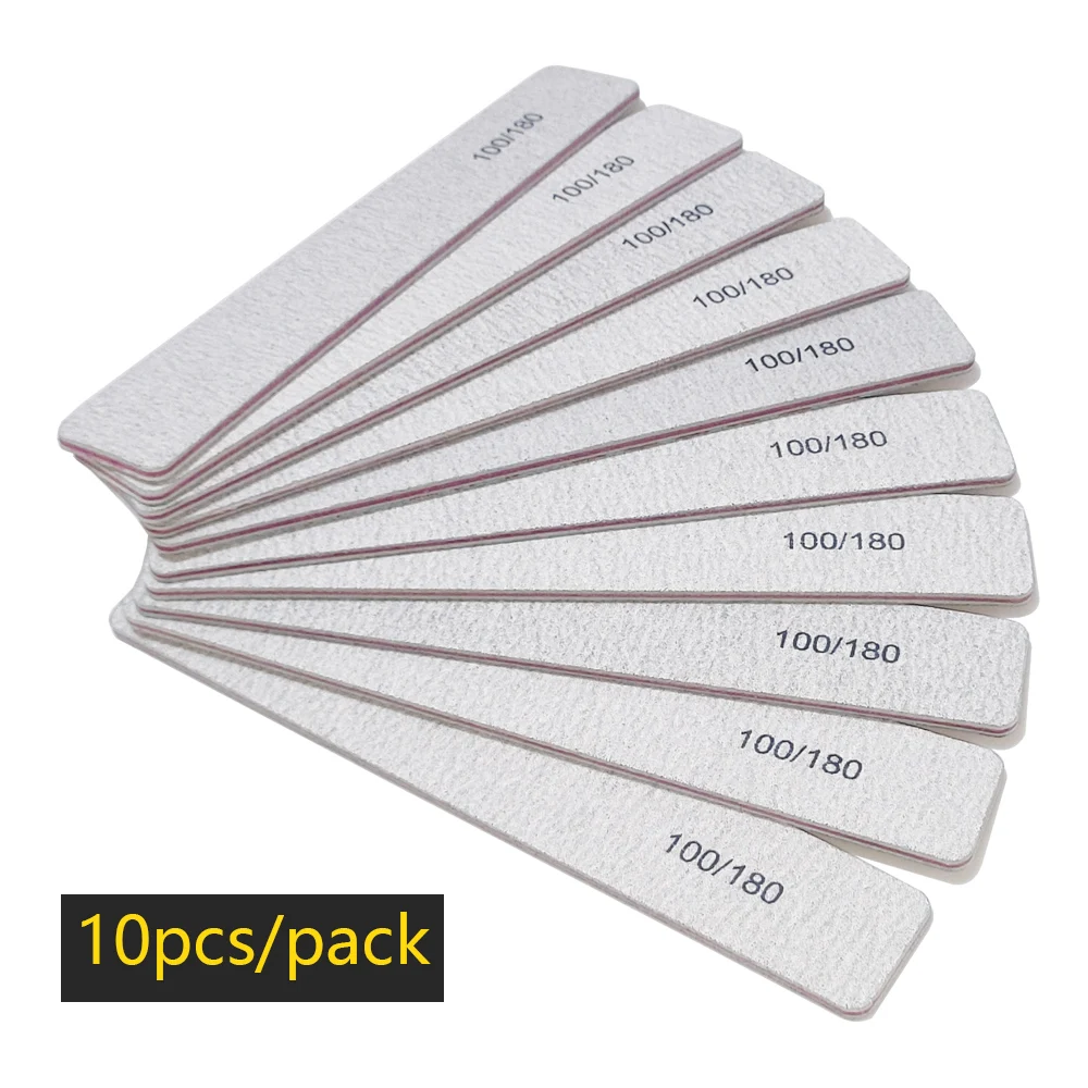 Nagelfeile Puffer 100/180 Körnung Halbmond Nagelfeilen Doppelseitiges Schleifpapier Nagelschleifen Schleifen Gel Nagellack Maniküre Werkzeug