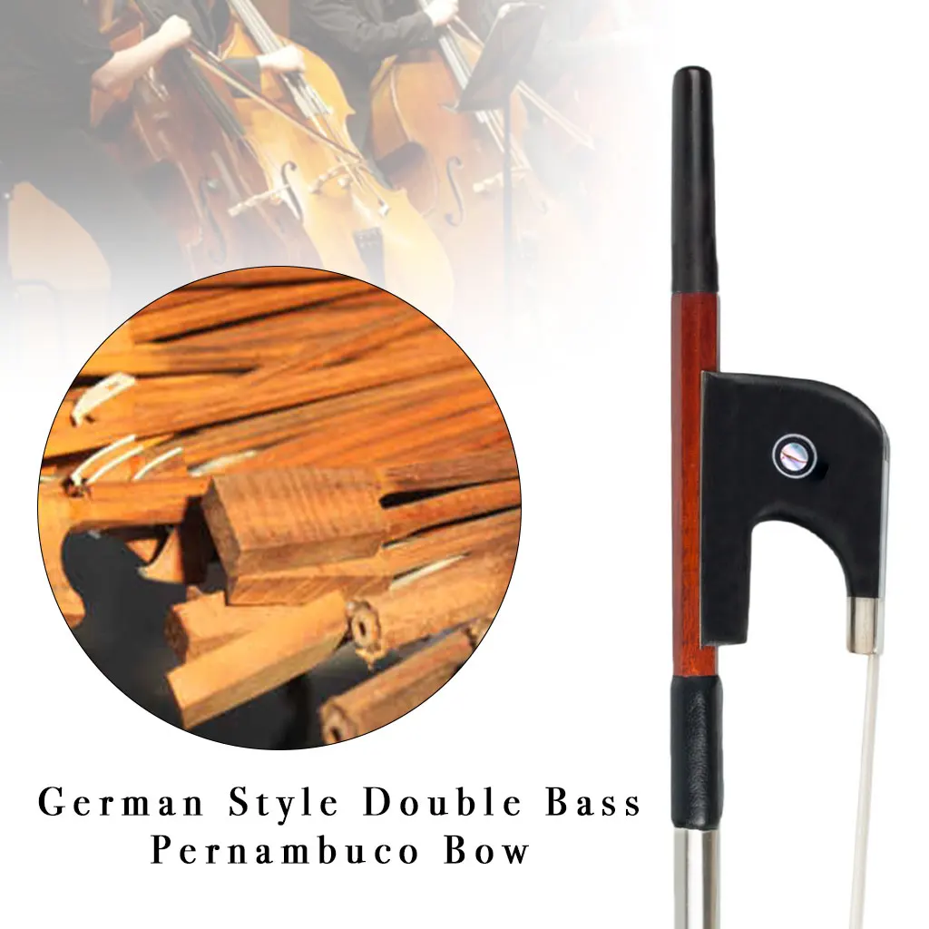 4/4 3/4 1/2 IPE German Style Double Bass Bow TOP Craftsmanship Pernambuco Performance Deep Powerful Tone Real Horsehair