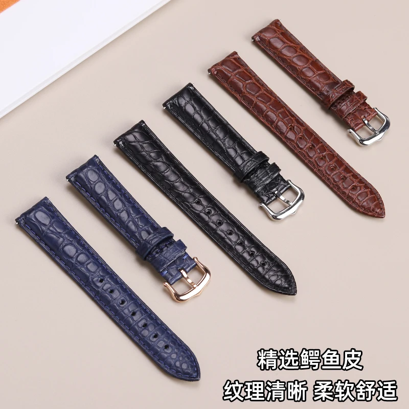 Genuine Crocodile Leather Watch Strap for Cartier Tank/Key/London/Solo Series| 16mm 18mm 19mm 20mm Premium Replacement Wristband