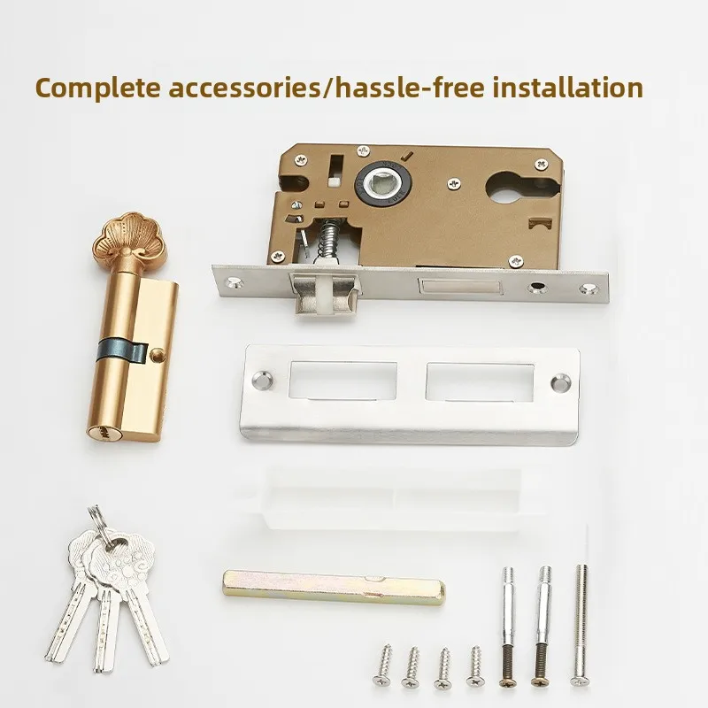 النمط الأوروبي كتم قفل باب الغرفة مقبض موضة مقابض الأبواب الداخلية قفل فاخر مضاد للسرقة قفل البوابة الأجهزة والأثاث