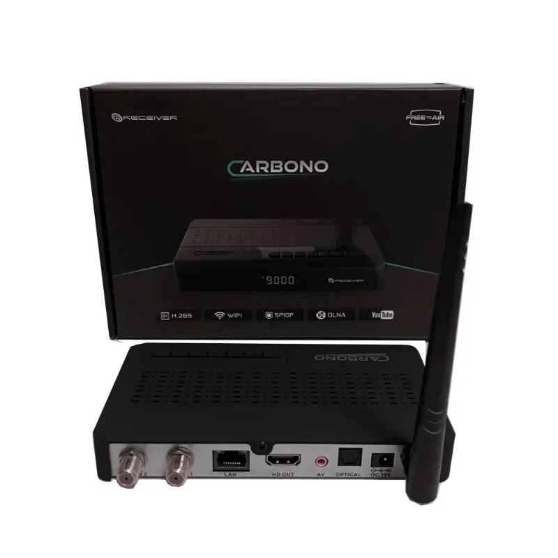 جهاز استقبال الأقمار الصناعية Miuibox Carbono DVB-S-2 مع جهاز استقبال IKS وSKS H.265 Miuibox Carbono