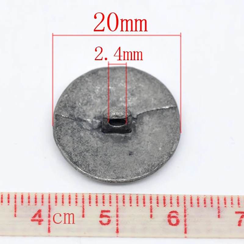 30pcs 20mm Vintage Metal Sewing Shank Buttons Single Hole Antique Silver Color Round Flower Pattern Buttons DIY Clothing Crafts