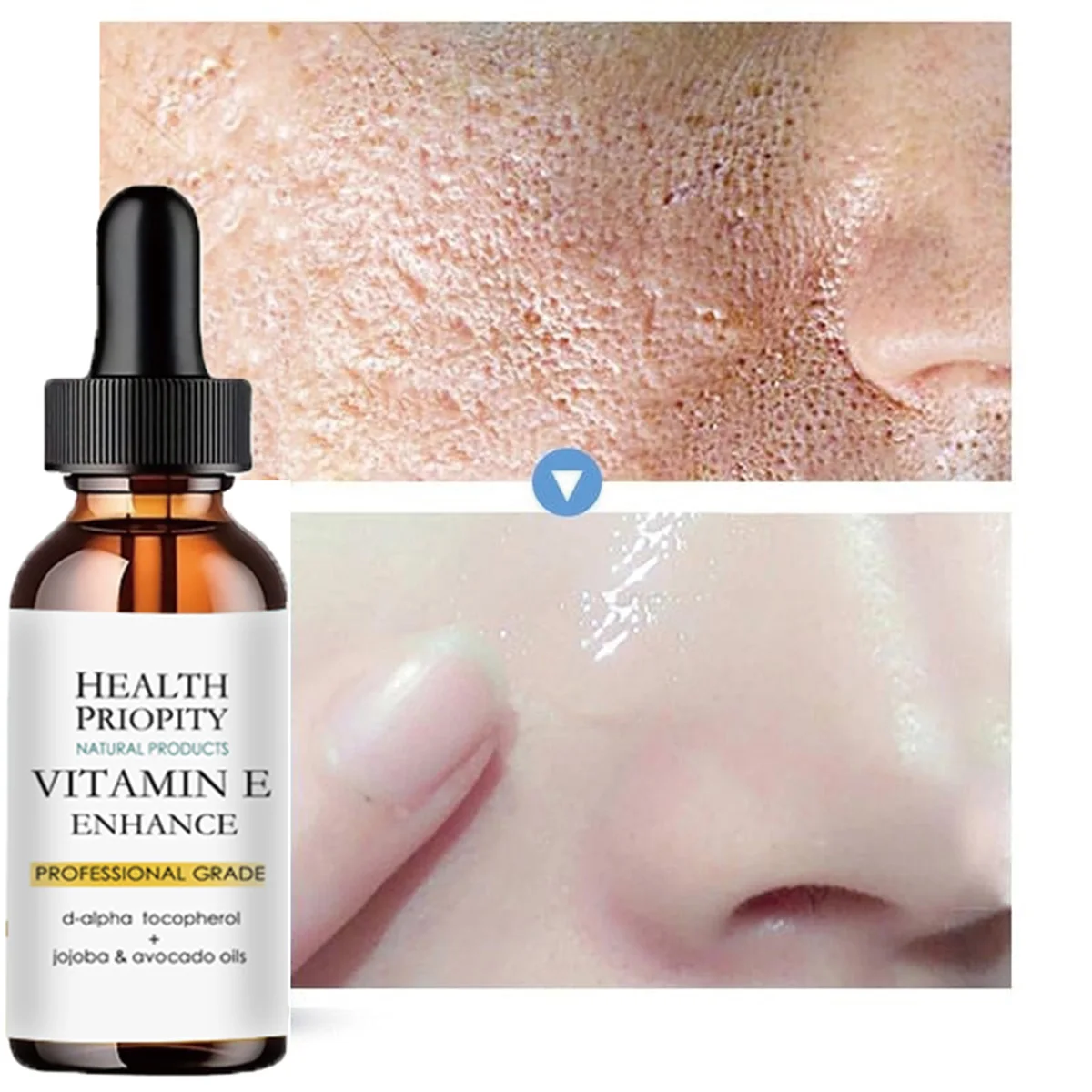 Esencia facial, aceite esencial con vitamina E, suero facial 100% natural, hidratante antiarrugas, blanqueamiento apretado, esencia para el cuidado de la piel