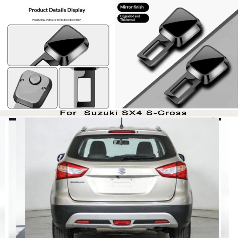 

for Suzuki SX4 S-Cross Car Seat Belt Clip Extender Safety Seatbelt Lock Buckle Plug Thick Insert Socket Extender Safety Buckle